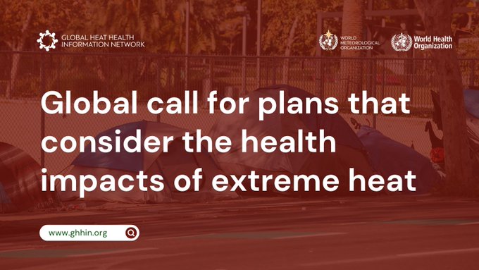 Call for #HeatHealth action plans 🌡️🌎 In an effort to better understand evolving governance around heat & health, we have partnered with @heathealth_info and @WHO to analyse existing plans: where they are, who they protect and how. Share action plans👉ghhin.org/news/global-ca…