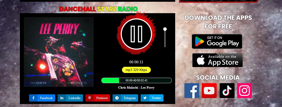 SaveDancehall's tweet image. Dancehall Starz Radio
🔊Jetzt läuft⏯ Chris Malachi- Lee Perry @ reggae-universe.com/#DancehallStar… @ReggaeStarz_RSR @RSR_ENT_GROUPUK @reggaeunivrse @reggaeunrecords @reggaeunivrsetv #Wurzeln #fangen #Reggae #soca #Tanzsaal #LiebhaberRocken #Jamaika #iranisch #StromReggaeUniversum🌍