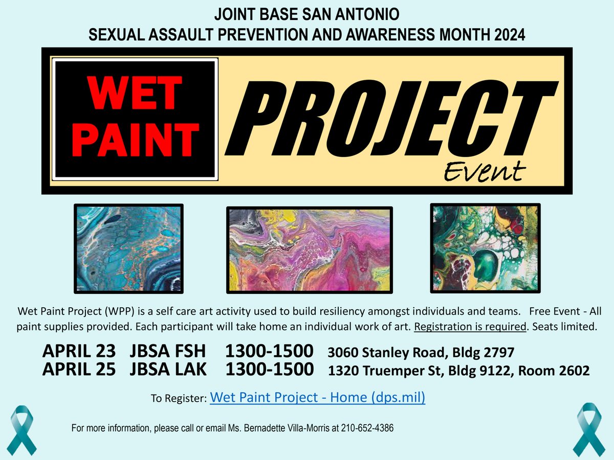 If you are interested in making some 🎨 art in support of a great cause, check out these Wet Paint events coming to a location near you! #SAAPM