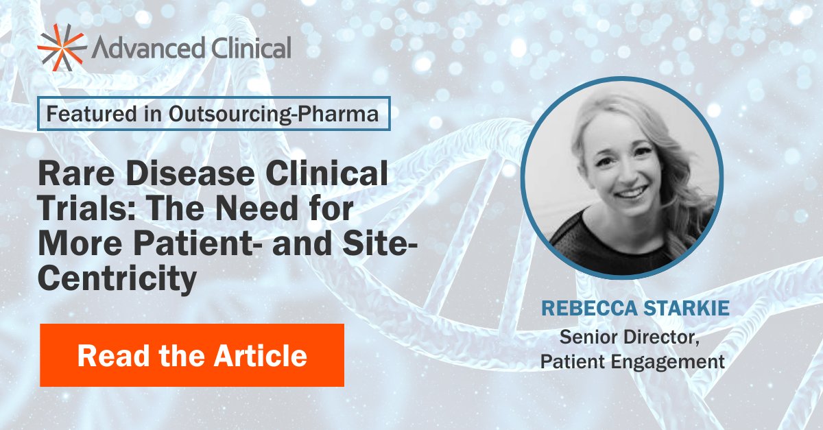 Rebecca Starkie was interviewed by Outsourcing-Pharma about the challenges rare disease patients face with clinical trials and how we can improve trials for these patients. Read the article: hubs.la/Q02ngG9d0 #raredisease #clinicaltrials #patientengagement