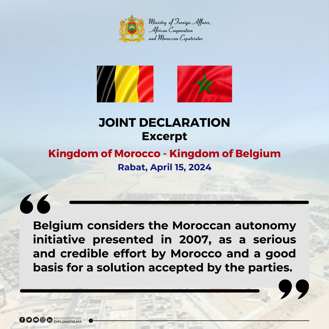 🇲🇦-🇧🇪| Extract from the Joint Declaration adopted by the Kingdom of Morocco and the Kingdom of Belgium, following the closing of the 3rd meeting of the Moroccan-Belgian High Joint Partnership Commission. @alexanderdecroo