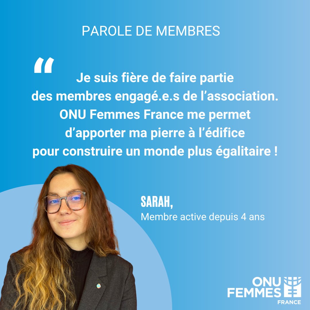 💪 « Je suis fière de faire partie d’ONU Femmes France. »

Comme Sarah, rejoignez ONU Femmes France et contribuez à l’atteinte de l'égalité de genre !

N’attendez plus pour mettre en application vos valeurs ! 💙 Adhérez sur onufemmes.fr

#Adhésion #ÉgalitéDeGenre