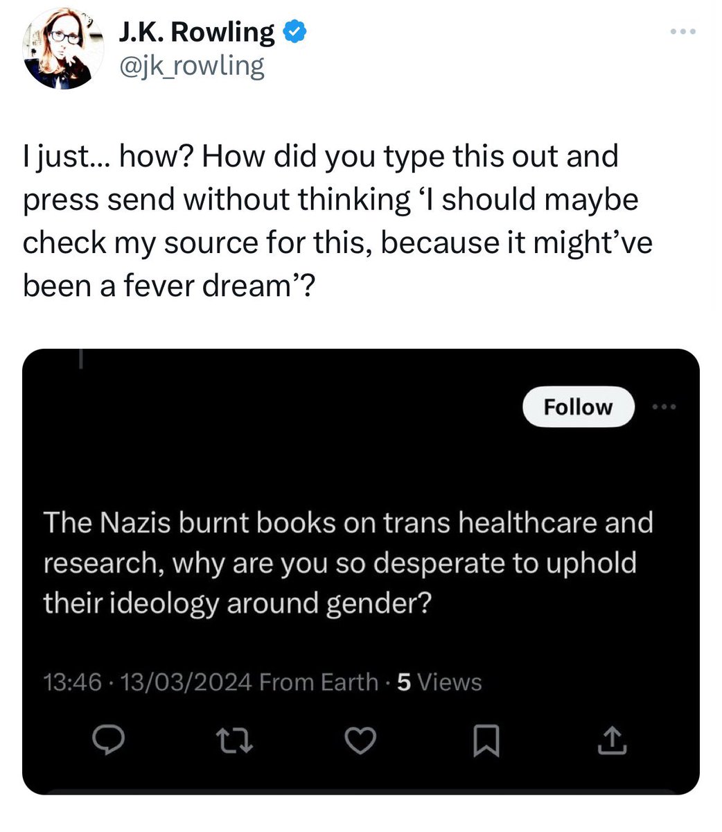 Did Joanne delete this tweet?

Or use some magic to unsay this?