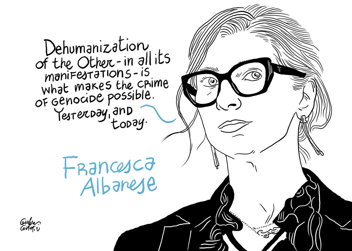 'Dehumanization of the Other - in all its manifestations - is what makes the crime of genocide possible. Yesterday, and today.' Francesca Albanese, @UN United Nations Special Rapporteur on the occupied Palestinian territories @FranceskAlbs