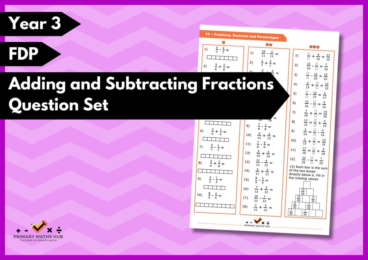 🧡🧠 PMH Daily Resource! Y3 FDP Question Set 🧠🧠

💻 - Visit the website! primarymathshub.com - Just £1.99 for access to 1000's of the best primary maths resources. Only 3 months left of this staggering offer!

#maths #primarymaths #mathsteacher #teacher #primaryteacher