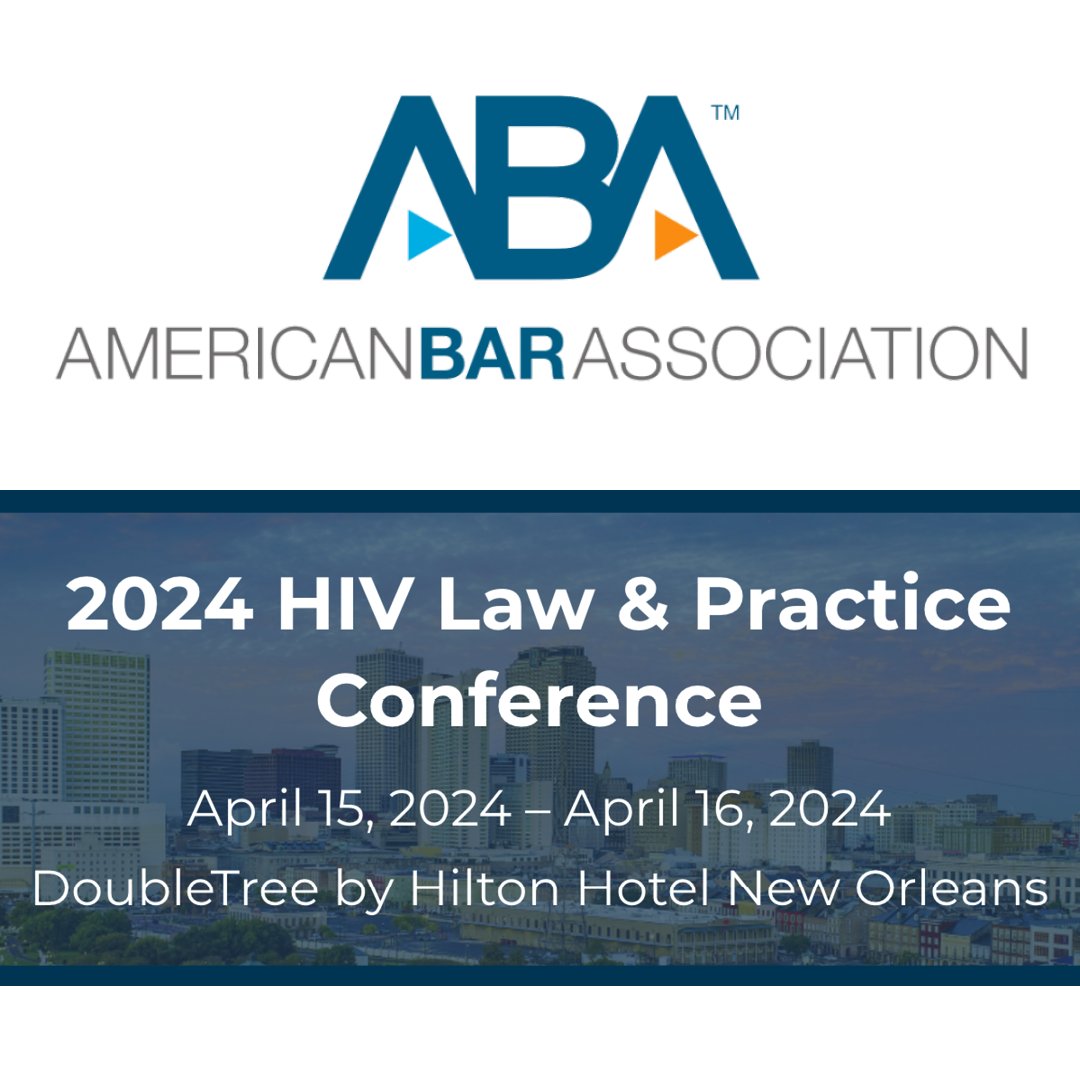 TODAY & TOMORROW in New Orleans CHLP Executive Director S. Mandisa Moore-O'Neal and Staff Attorney Jada Hicks are presenting at the American Bar Association's HIV Law & Practice Conference. Click for details: hivlawandpolicy.org/events/aba-202… #HIVAdvocates