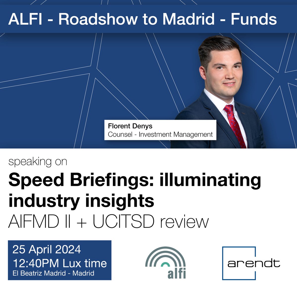 ⏳Speed Briefings: delve into regulatory nuances and hard-hitting business facts while analysing their direct impact on the business models and value chains of asset managers, management companies, and their products. 💬 Our expert Florent Denys will present a review on AIFMD II