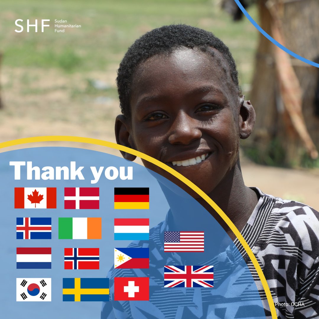 #OCHAthanks all donors for over $108 million in contributions to #Sudan Humanitarian Fund #SHF since the conflict erupted one year ago.

THANK YOU for supporting the most vulnerable people with urgent and life-saving assistance through @CBPFs.
Together, we #InvestInHumanity