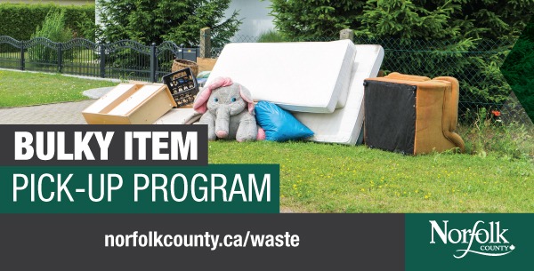 Are you looking to ditch that old couch or tub? We can help. Visit bit.ly/3O0khCW and register for the Bulky Item Pick-Up Program. The next appointment deadline is April 19.