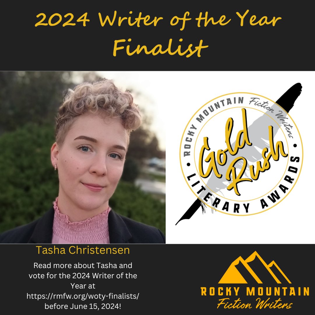 Congratulations to Tasha Christensen, one of our three RMFW Writer of the Year finalists! Please visit rmfw.org/woty-finalists/ to vote for our 2024 RMFW Writer of the Year before June 15th #IamRMFW #COGold2024 #WritingConference #WritingCommunity