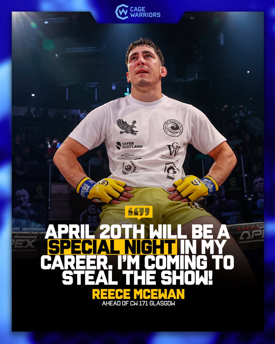 What Dreams Are Made Of 🏴󠁧󠁢󠁳󠁣󠁴󠁿🙌

@ReeceMcEwan steps into the spotlight for our co-main event at #CW171 Glasgow this Saturday!