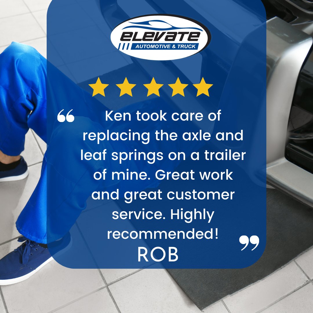 ⭐️ Rob's Rave Review: We're here to deliver excellence, whether it's a trailer fix or a tune-up. elevateauto.ca #CustomerAppreciation #QualityWork #ElevateAutoTruck