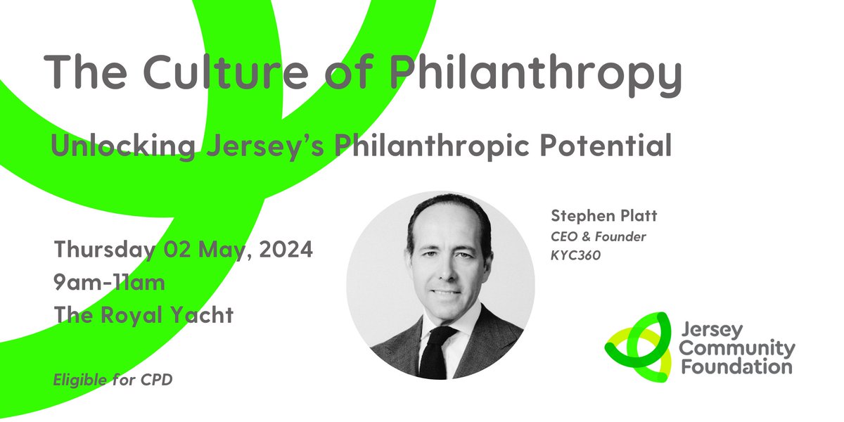 📣 📣 PROFESSIONAL ADVISERS Unlocking Jersey’s Philanthropic Potential: Meet our Panel 👉 Stephen Platt, founder of the International Compliance Association and CEO of KYC360, joins our panel at JCF’s event on Thursday 02 May, 9am-11am. REGISTER HERE: jerseycommunityfoundation.org/the-culture-of…