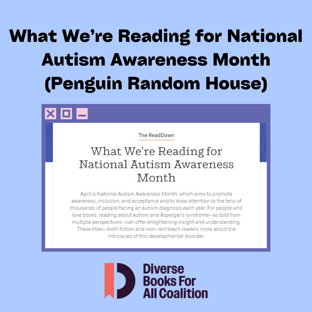 April is Autism Awareness Month! Check out this resourcefor a list of books to help celebrate and understand the lived experiences of those in the autism community.

penguinrandomhouse.com/the-read-down/…