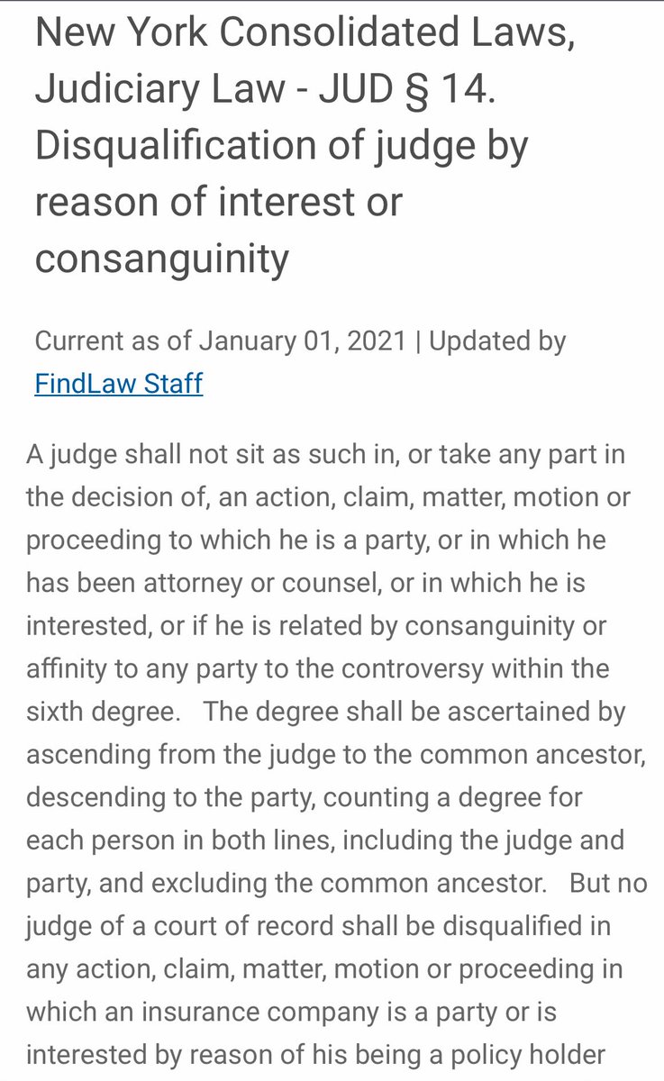 Judge Merchan was required to recuse AS A MATTER OF LAW — his daughter has a pecuniary interest in the outcome of this case and may already have profited from it. That’s ONE degree of consanguinity, not six. Reversible error, but that would come too late to unring this bell.