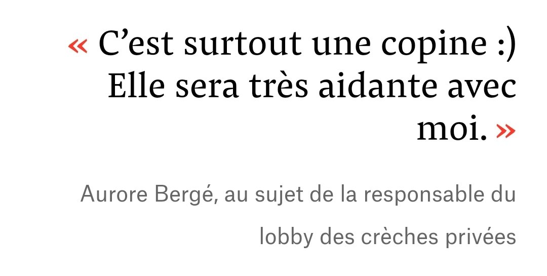 Côté pile : la ministre Bergé annonce qu'elle fera preuve de fermeté, pas question que le scandale des Ehpad se reproduise dans les crèches ! Côté face : c'est du copinage, au propre comme au figuré, avec le lobby des crèches privées. Ce conflit d'intérêt est insupportable !