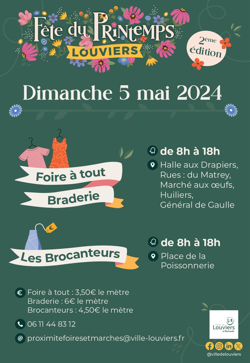 [#INSCRIPTION] La Fête du Printemps, avec sa #Foireàtout / #Braderie / #Brocante, approche... L'inscription est ouverte ! #louviers #jaimelouviers #feteduprintempslouviers
