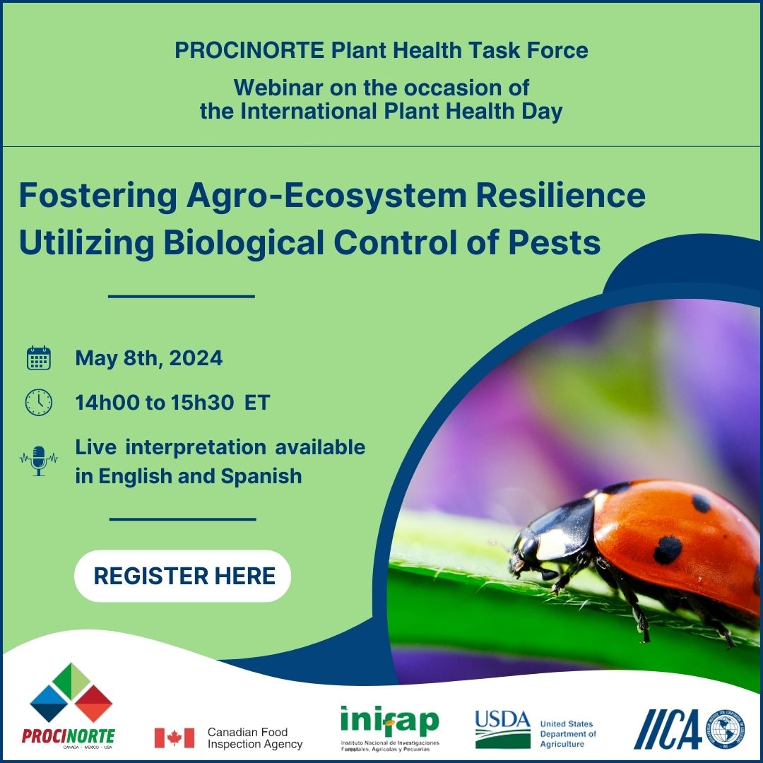 📌#SaveTheDate

✅ Foresting #Agroecosystem #Resilience Utilizing #Biological Control of #Pest .

🗓️May 08th, 14:00-15:30, ET

🖥️Register 👉iica.zoom.us/webinar/regist…