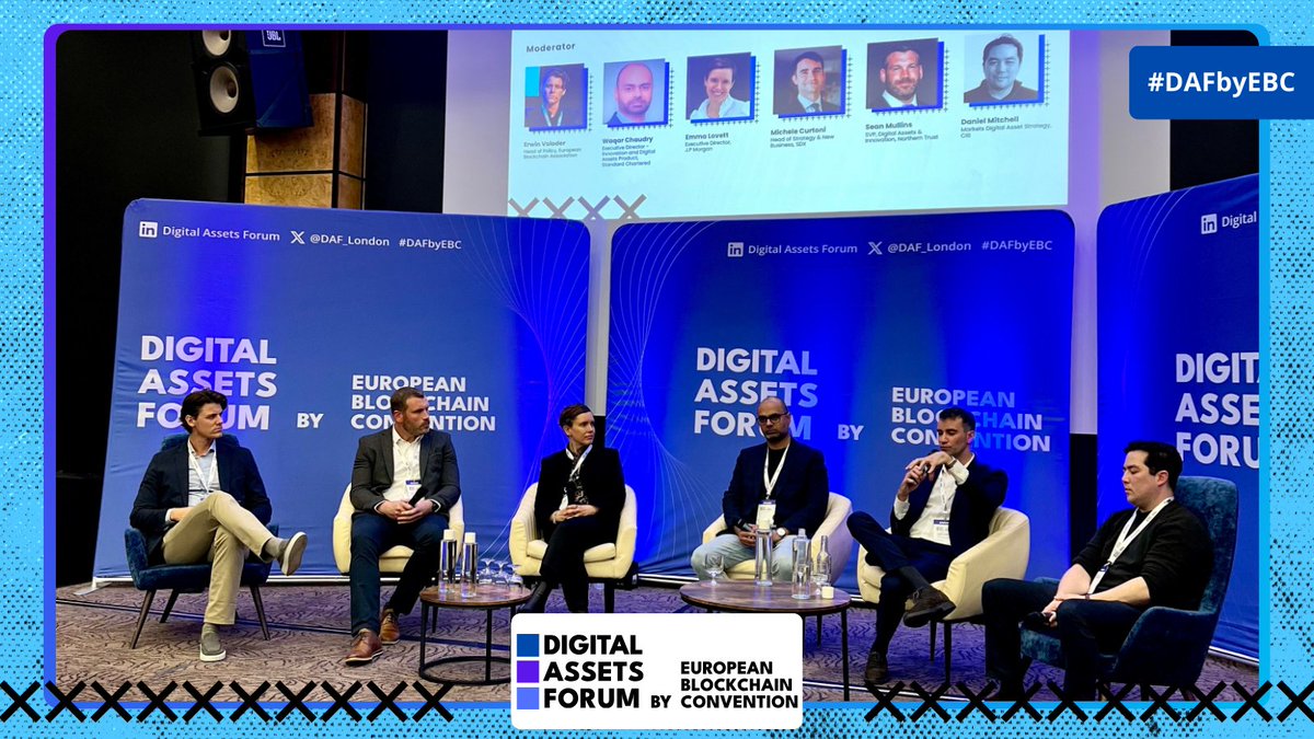 Now at the @DAF_London, industry leaders Erwin Voloder, Waqar Chaudry, Emma Lovett, Daniel Mitchell, Michele Curtoni, and Sean Mullins are leading discussions on the lifecycle of digital assets. Throughout the conversation, they're exploring topics such as innovative (1/3)