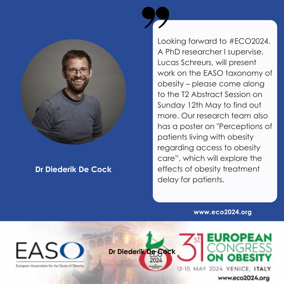 Join Dr Diederik De Cock at the T2 Abstract Session on Sunday, 12th May at #ECO2024. There is still time to register! eco2024.org @DiederikDeCock @EASOPresident @busetto_luca