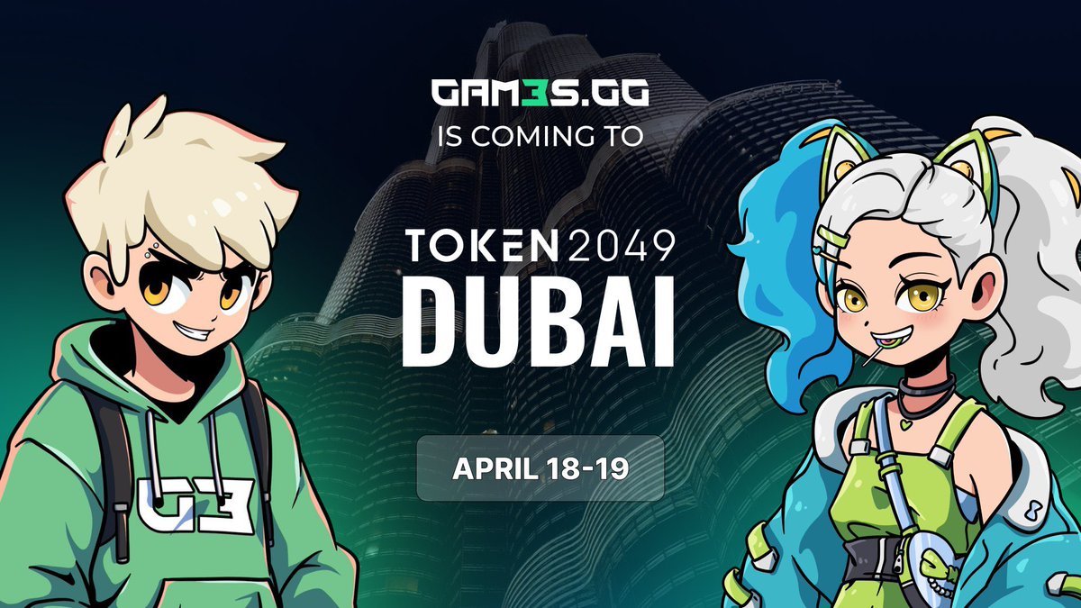 We're bringing the web3 gaming excitement to Dubai 🎮 GAM3S.GG is coming to #Token2049 Dubai and we're bringing along some of your favorite game titles to our events. See you there, gamers!