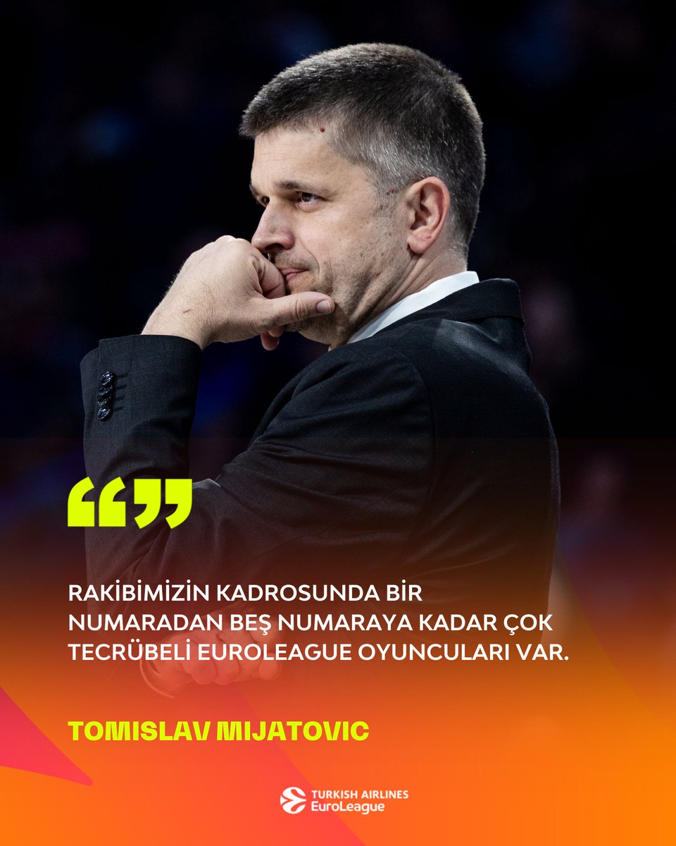 Tomislav Mijatovic'in @virtusbologna ile oynanacak Play-In maçı öncesi görüşleri 💬

“EuroLeague'deki nihai hedefimize ulaşmak için önemli bir Play-In adımı attıktan sonra, şimdi Sinan Erdem Spor Salonu’ndaki müthiş taraftarımızın önünde çok tecrübeli bir takıma karşı oynayarak…