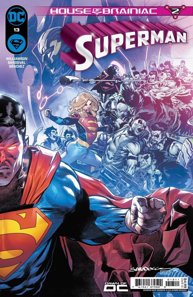 The House of Brainiac opens its doors even further in SUPERMAN #13, out in stores TODAY! The Main Men of Steel traverse the cosmos in a mad dash to stop a Czarnian Army. Will they be able to save everyone that Brainiac stole?! Cover by @RafaSandoval75
