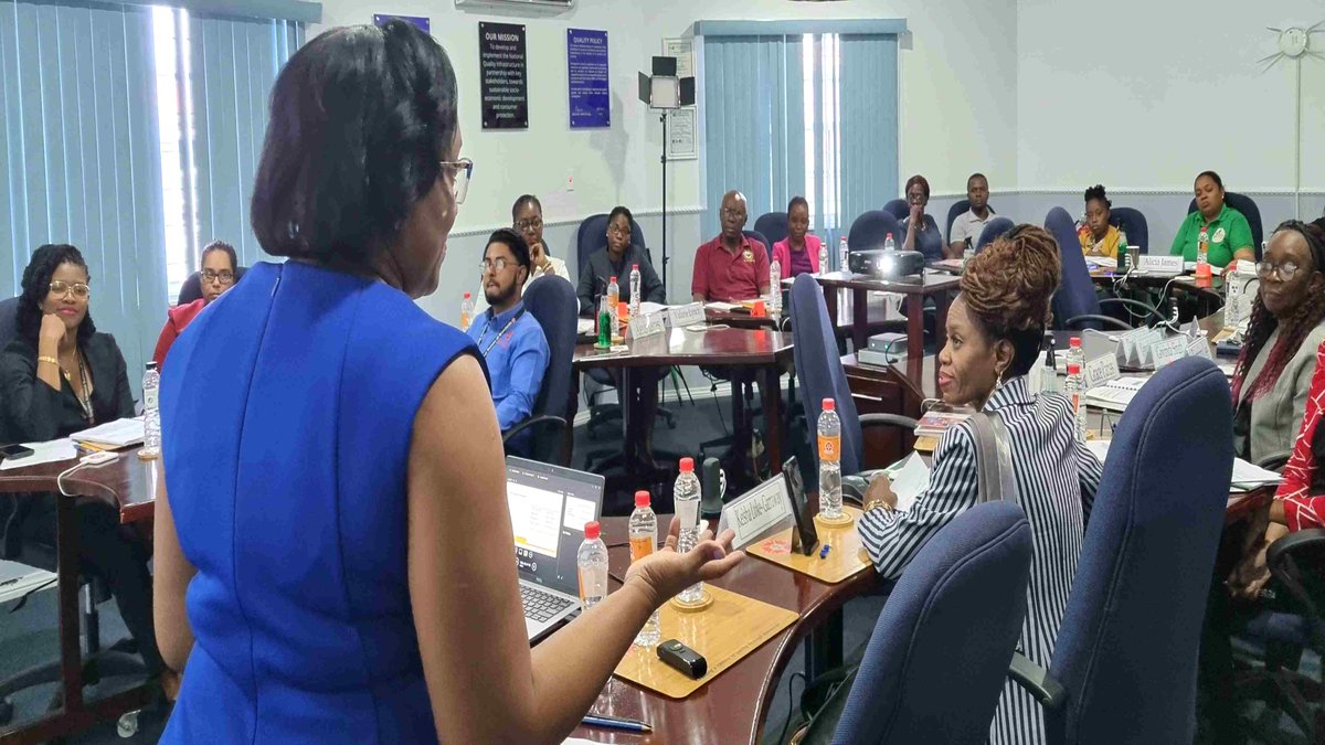 crosqcaricom's tweet image. Today we are  with the Guyana National Bureau of Standards (GNBS), discussing Quality Management Systems with businesses. This is the 6th country where we are conducting training of this nature under the #11thEDF #EPA #TBTProgramme.
#qualityatwork #QMS #Guyana #businessadvantage