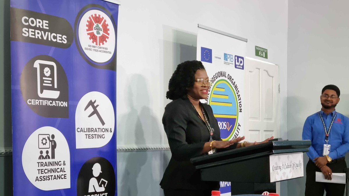 crosqcaricom's tweet image. Today we are  with the Guyana National Bureau of Standards (GNBS), discussing Quality Management Systems with businesses. This is the 6th country where we are conducting training of this nature under the #11thEDF #EPA #TBTProgramme.
#qualityatwork #QMS #Guyana #businessadvantage