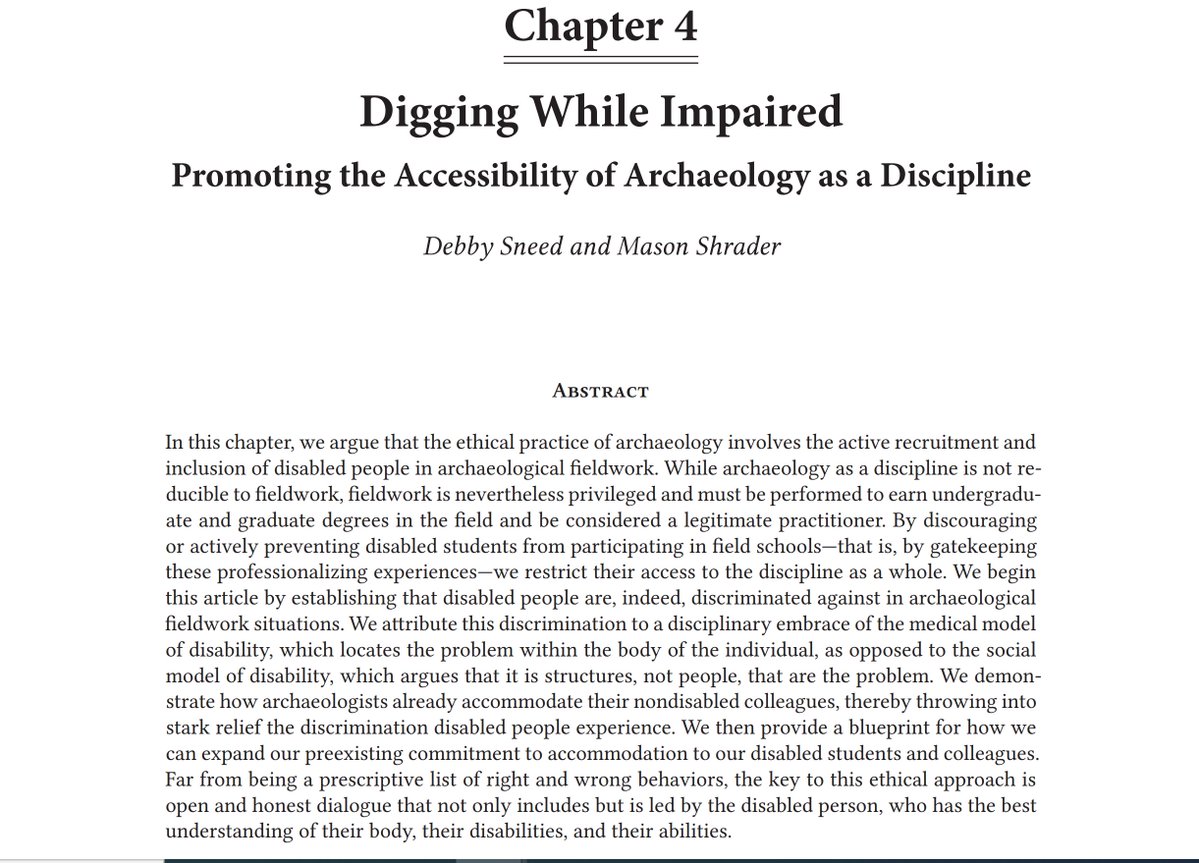 Proofs day for this article co-authored with Mason Shrader, 'Digging While Impaired: Promoting the Accessibility of Archaeology as a Discipline'! This has been a long time coming and we are so excited. Alt-text spread across two images!