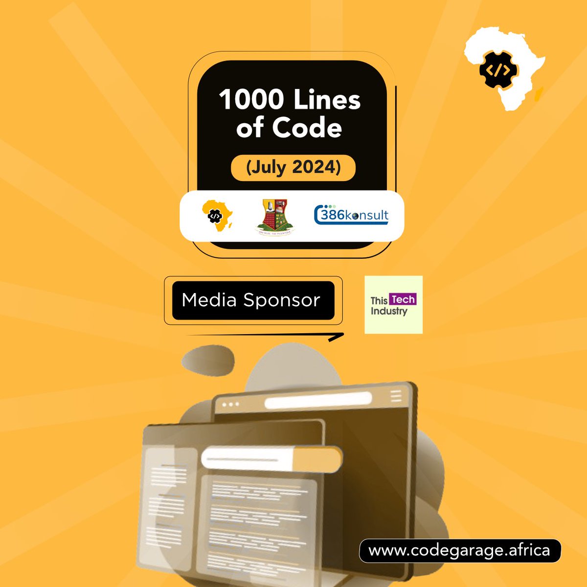 @386konsult as media sponsors for #1000LinesofCode initiative happening July 2024!

Stay tuned for updates as we work together to make a difference and inspire the next generation of tech leaders! 

#CodeGarageAfrica #TechEducation #ZeehAfrica #OyoState #386konsult