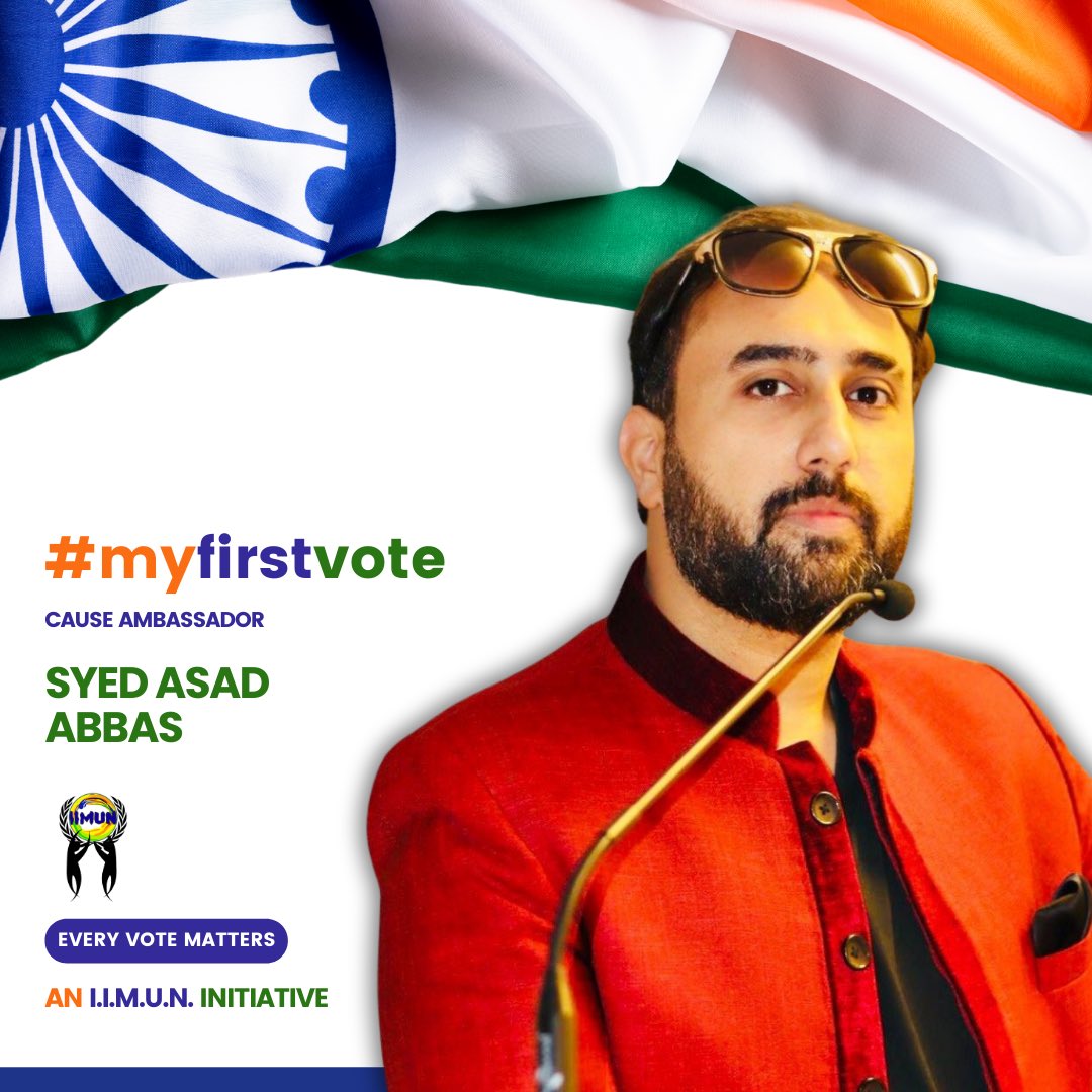 Honoured to be The IIMUN CAUSE AMBASSADOR #myfirstvote The right to vote is one of the most important duties of being a citizen! This 2024 Lok Sabha election will see a record number of youth that are eligible to vote. Therefore, I urge all people and especially the youth to…