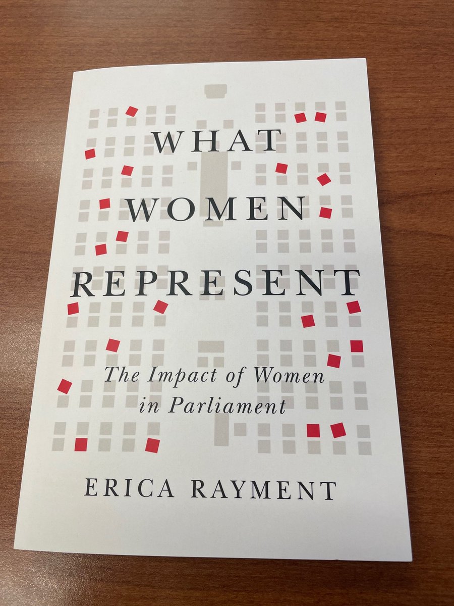 Great way to start the week: @EricaRayment 's excellent new @McGillQueensUP book arrived. Drawing from a feminist perspective and deep knowledge of the workings of Parliament, this is an excellent study of what it actually means on an everyday basis to have women in Parliament.