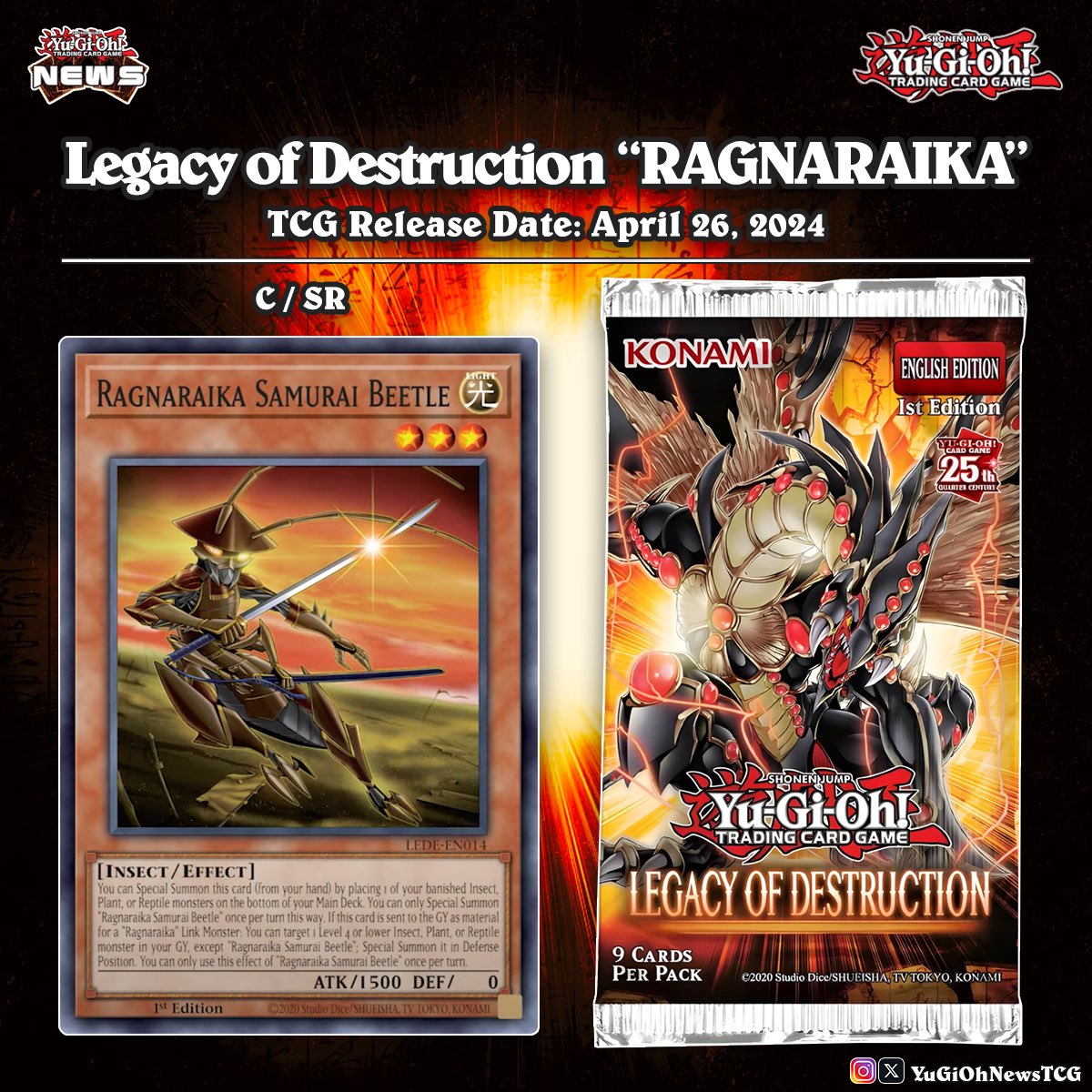 ❰𝗟𝗲𝗴𝗮𝗰𝘆 𝗼𝗳 𝗗𝗲𝘀𝘁𝗿𝘂𝗰𝘁𝗶𝗼𝗻❱ Konami has unveiled the 'RAGNARAIKA' theme for the upcoming TCG set and has also disclosed the rarity of the new cards❗️🐍🕷️🕸️ #遊戯王 #YuGiOh #유희왕