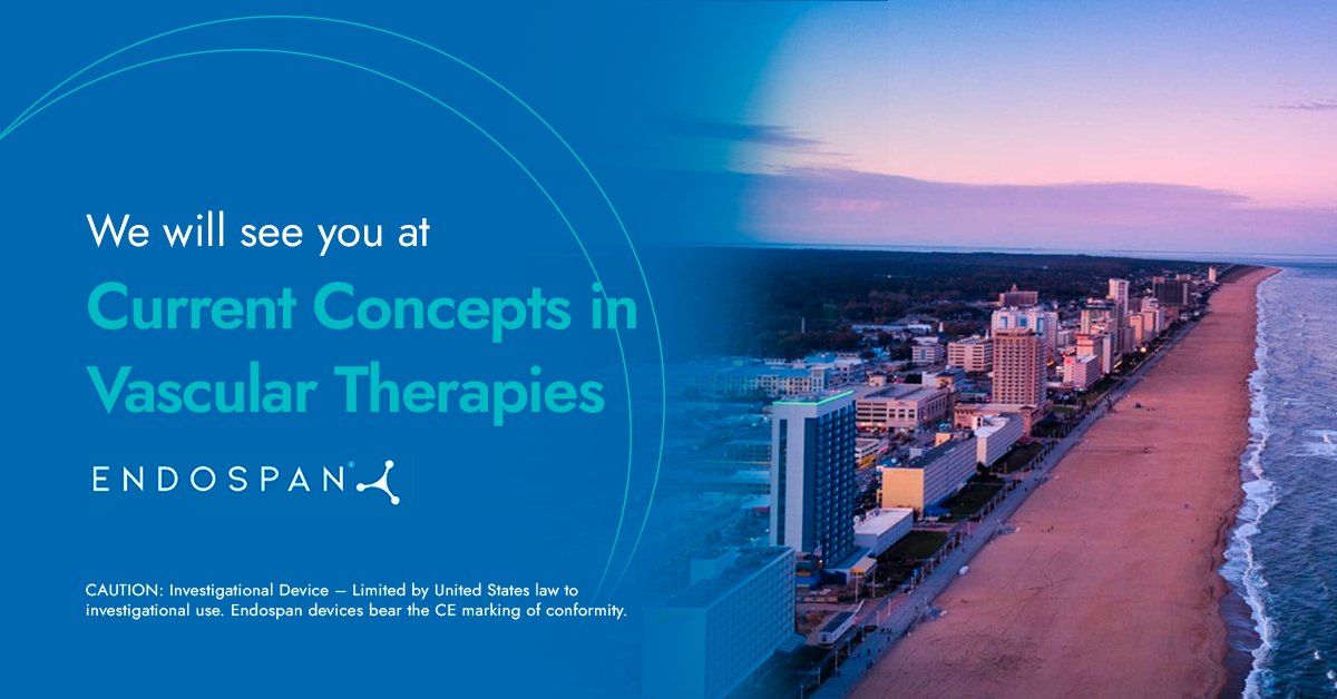 Heading to Current Concepts in Vascular Therapies in Virginia Beach?​ Our team would love the opportunity to connect. Please email clinicalus@endospan.com if you would like to schedule a meeting.​ Learn more about our technology: endospan.com​ #aortaEd #totalarch
