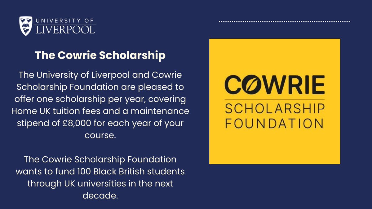 The Cowrie Foundation Scholarship is open for applications! Providing: ⚫️ Funding for your tuition fees ⚫️ £8,000 maintenance stipend ⚫️ Support from @CowrieSF and the WP team Find out more: bit.ly/Cowrie2024 📅 Applications must be submitted by 5pm, 22nd April 2024!