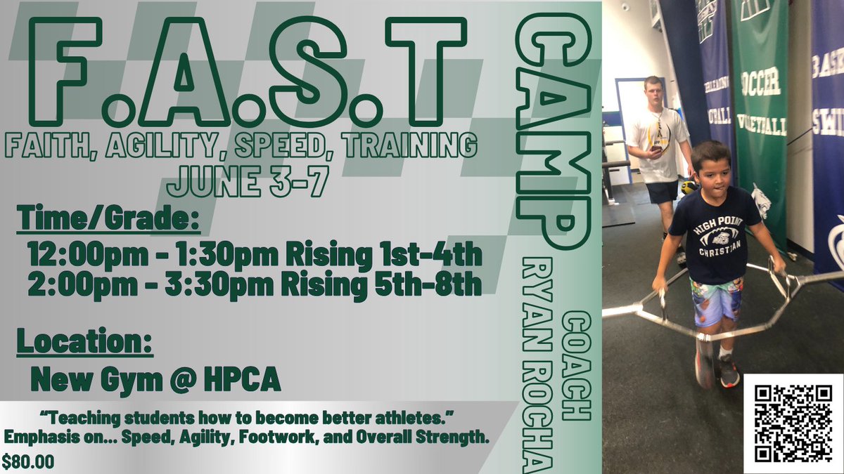 Don’t forget to sign up for F.A.S.T. camp! Faith Agility Speed Training #HPCASummerCamps