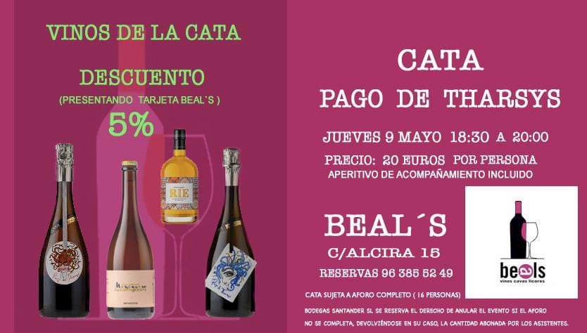 beals_es's tweet photo. 🍷Cata de Pago de Tharsys y descuento del 5% para los vinos de la cata 🍇 El próximo jueves 9 de mayo en Beals 🍇 De 18:30 a 20:00 horas 🍇 20 euros por persona 🍇Reserva tu plaza a través de este teléfono: 963855249 ☎️ ¡Necesario presentar la tarjeta de socio para el descuento! https://t.co/XgkOwPsQyQ