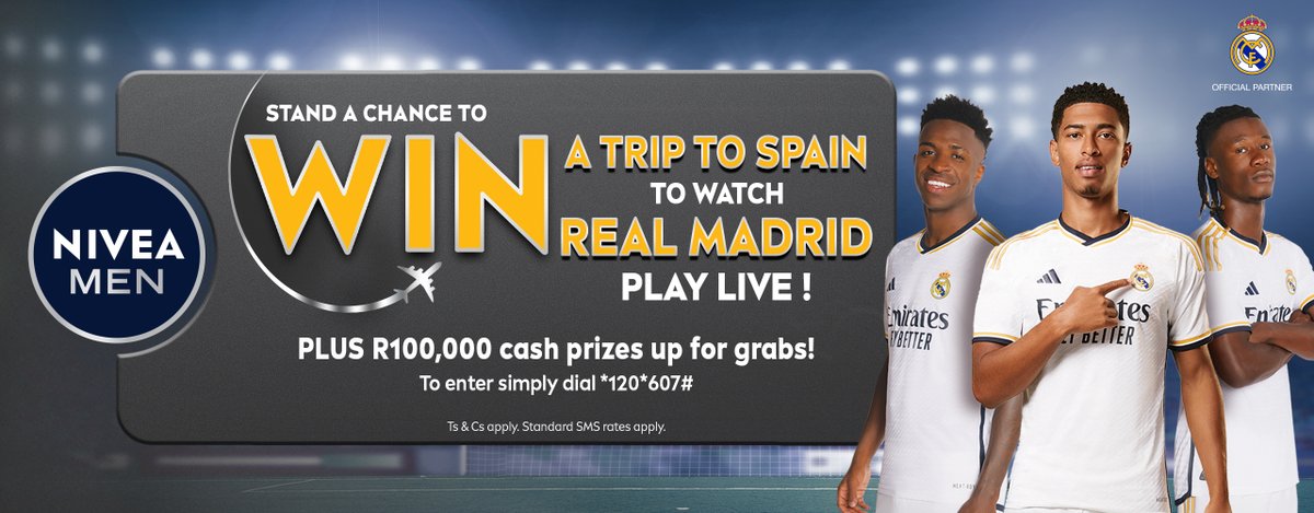 Yfm's tweet photo. Stand in line to WIN R5000 with NIVEA Men Deep on #TheWayUp!

NIVEA Men Deep - powered by Black Carbon is the official sponsor of Real Madrid! Tune into #TheWayUp and listen out for the Real Madrid clip. When you hear the sound,  send a voicenote to the Y app using #NIVEAMenDeep https://t.co/V5FQF5i6aP