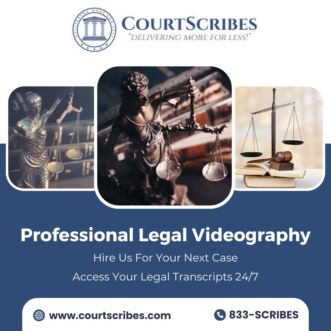 🔊 Capture Every Detail with CourtScribes' Nationwide Legal Videography Services! 🔊

📞 Elevate your case with the power of visual evidence. Contact CourtScribes today!

#CourtScribes #LegalVideography #NationwideService #VisualEvidenceMatters