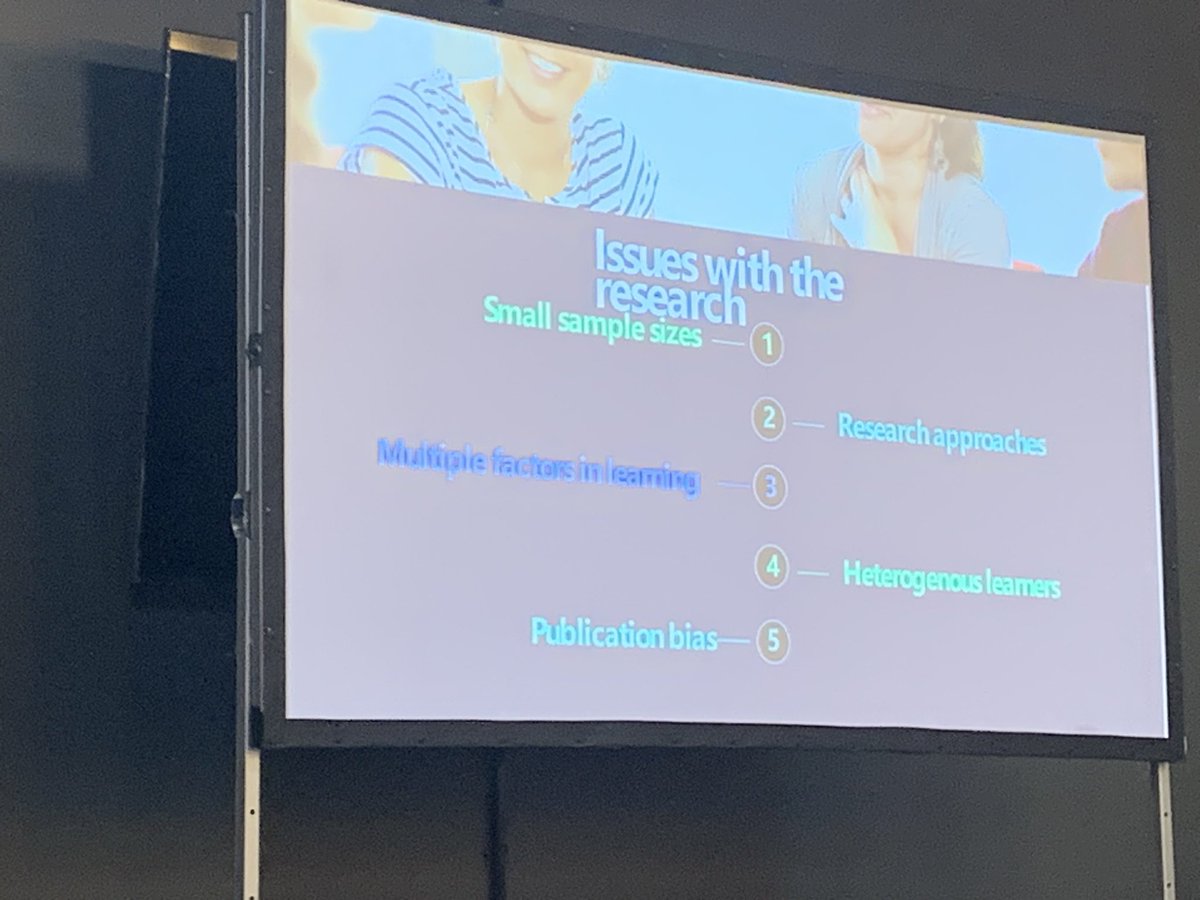 @iatefl_ltsig and @IATEFLResig PCE for @iatefl. Research findings are positive so far for AI for learners with SEN. However, there are issues with the research: small sample sizes, wide spectrum of learners