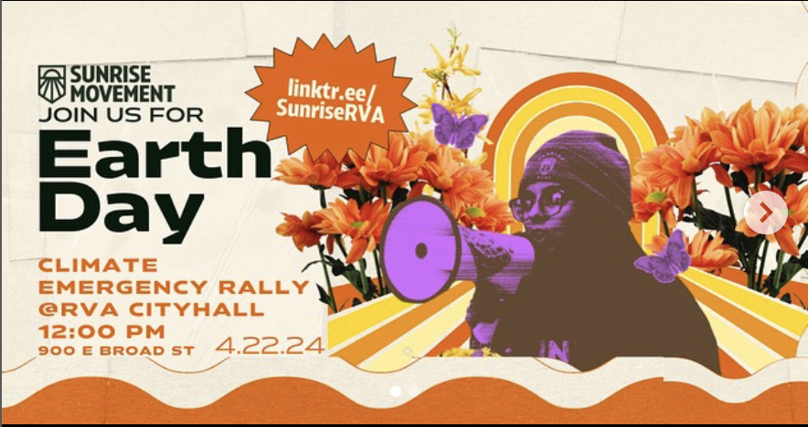 This Earth Day #WeRise in Richmond. #EarthDay #ClimateEmergency Rally at City Hall at noon. Join <a href="/SunriseMvmtRVA/">Sunrise Richmond 🌅</a> allies to show Mayor @levarstoney and Richmond City Council that we support a #GreenNewDeal for #RichmondVirginia

📝Sign the petition
docs.google.com/forms/d/1dAf7R…