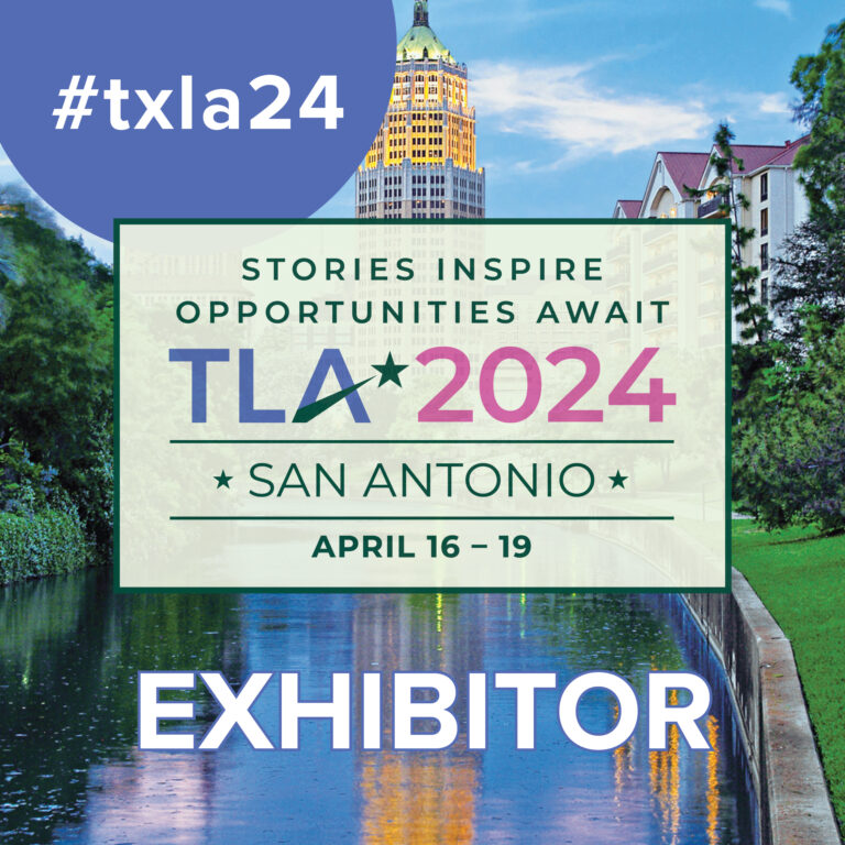 We'll be at @TXLA this Tues–Thurs! Find us at Booth 2711 to learn about our Texas Library Grant program and to enter one of two book bundles every day! 📚 💫 📍 Henry B. Gonzalez Convention Center in San Antonio 📆 April 16 – 18