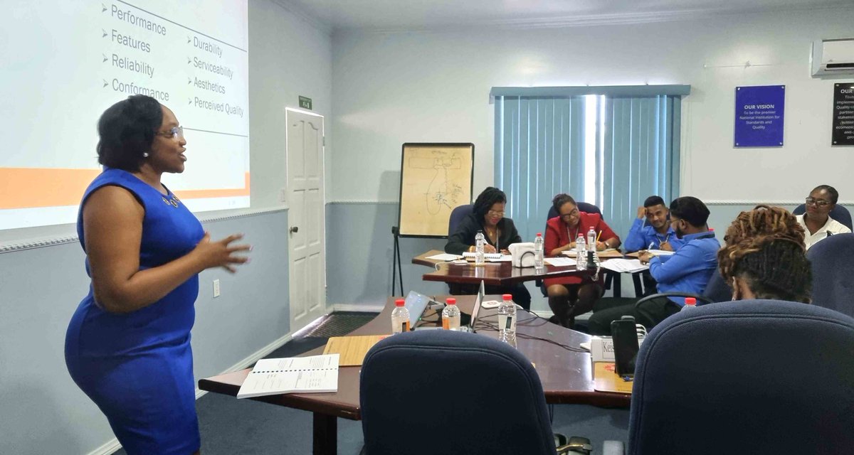 crosqcaricom's tweet image. Today we are  with the Guyana National Bureau of Standards (GNBS), discussing Quality Management Systems with businesses. This is the 6th country where we are conducting training of this nature under the #11thEDF #EPA #TBTProgramme.
#qualityatwork #QMS #Guyana #businessadvantage