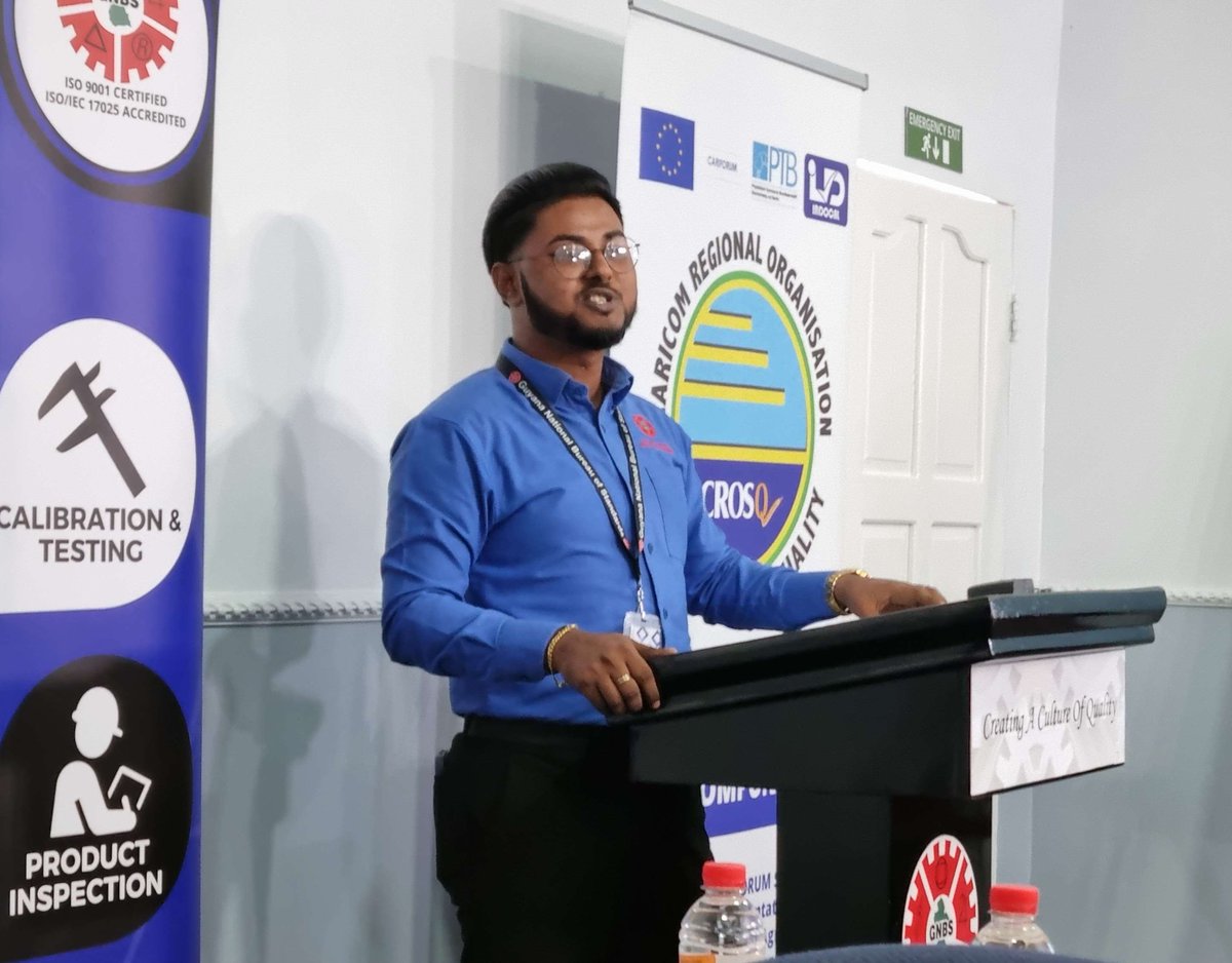 crosqcaricom's tweet image. Today we are  with the Guyana National Bureau of Standards (GNBS), discussing Quality Management Systems with businesses. This is the 6th country where we are conducting training of this nature under the #11thEDF #EPA #TBTProgramme.
#qualityatwork #QMS #Guyana #businessadvantage