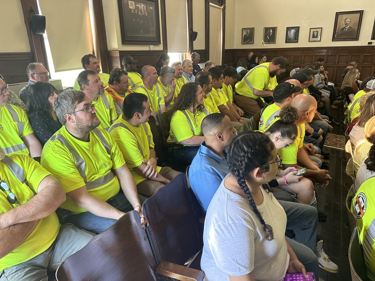 There is a sea of HiVis in Van Buren County Court today. They are all here for the sentencing of the man who killed  member of the Van Buren County Road Commission, Rene Rangel. Rangel was hit and killed on the job around a year ago. @FOX17