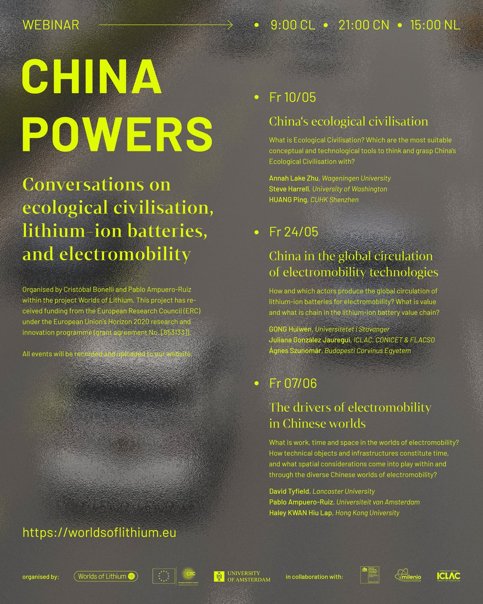 Join us in our webinar series about China's pivotal role in the worlds of electromobility. In our first event, we will explore China’s Ecological Civilisation. Friday, 10 May 2024 (9:00 CL / 15:00 NL / 21:00 CN). Registration is required: edu.nl/4x83d @pampueror