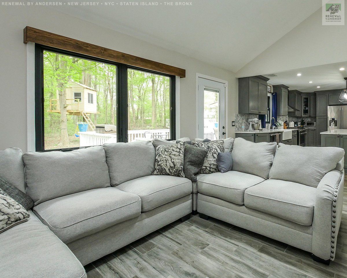 New black casement windows we installed in this fabulous family room
. . . . . . . . .
New windows are just a phone call away -- Contact Us Today: (844) 245-2799 -- Renewal by Andersen New Jersey, NYC, Staten Island and The Bronx
#blackwindows #windows #casement #casementwindows