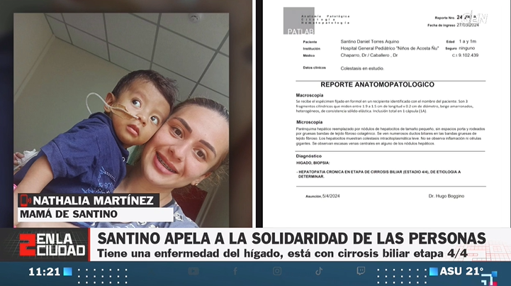 #AlAire970 | Nathalia Martínez, madre de Santino. Santino apela a la solidaridad de las personas, ya que padece una enfermedad del hígado (cirrosis biliar etapa 4/4). 👥#2EnLaCiudad 📺@SomosGEN 📻#Universo970AM