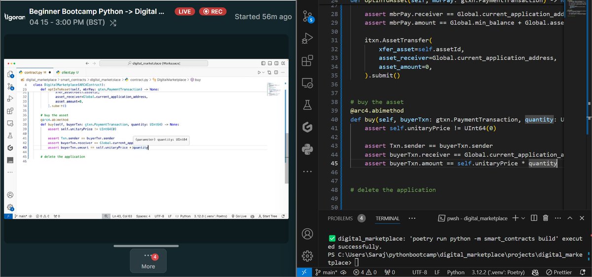 ganainmtech's tweet image. Python Bootcamp Day 1 Complete! 💪

Ready for day 2 tomorrow 😎

#Algorand #Python #PythonOnAlgo